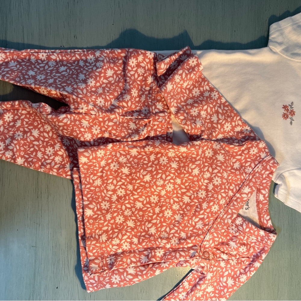Carter's Pink and White Floral Baby Outfit